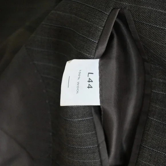 Jos A Bank 44L 36x32 Brown Stripe 100% Wool Mens Jacket Pants Suit